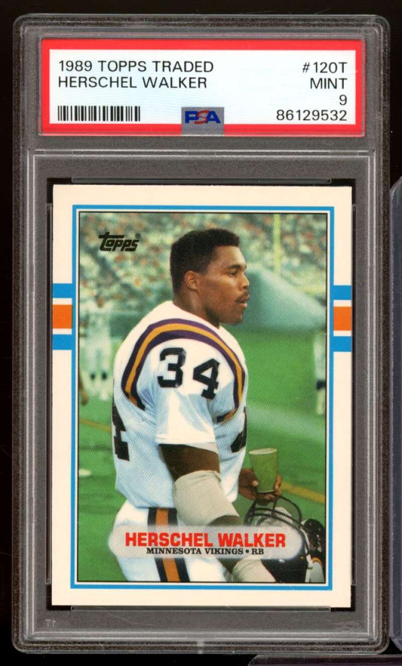 Herschel Walker Card 1989 Topps Traded #120T PSA 9 Image 1