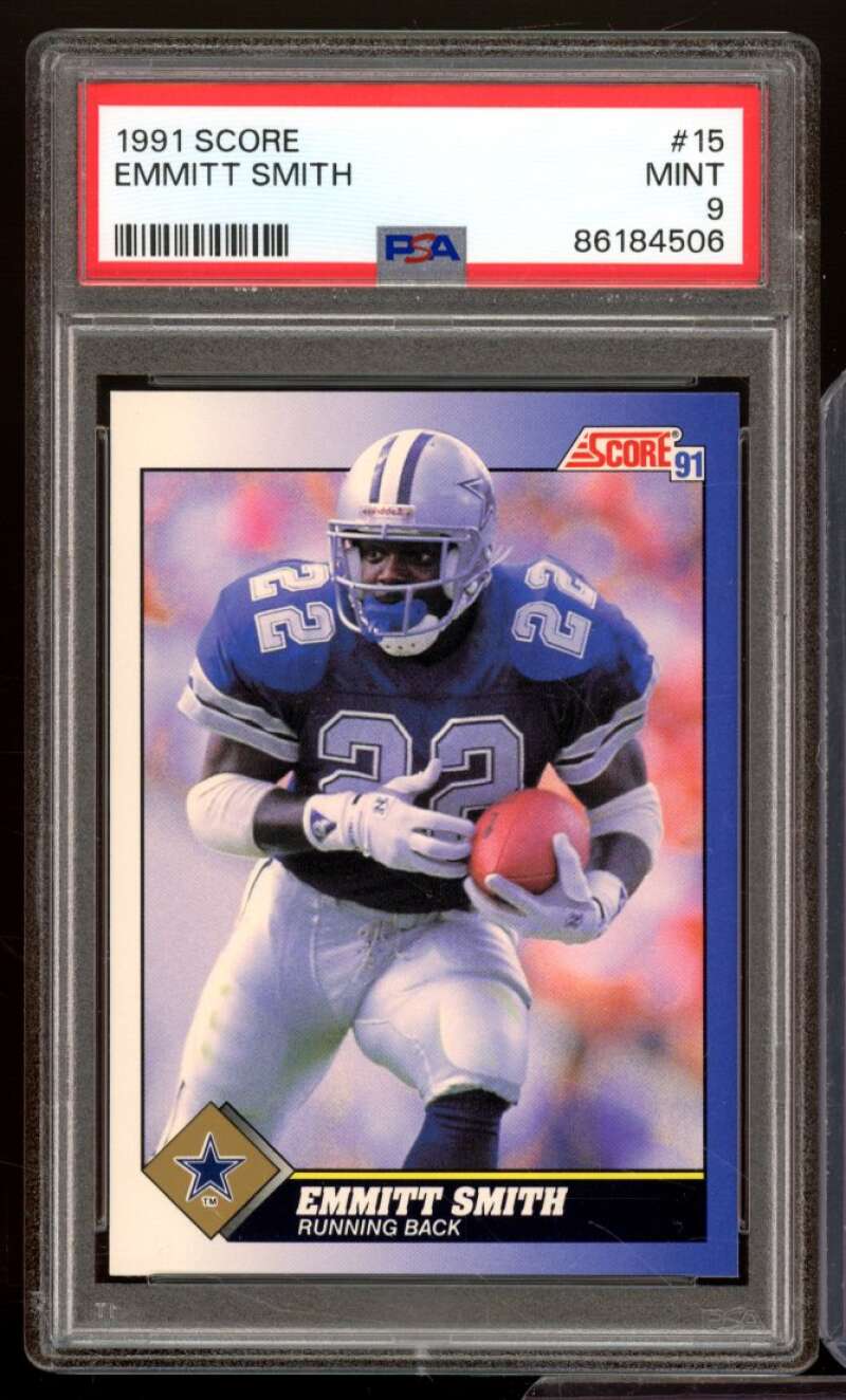 Emmitt Smith Card 1991 Score #15 PSA 9 Image 1