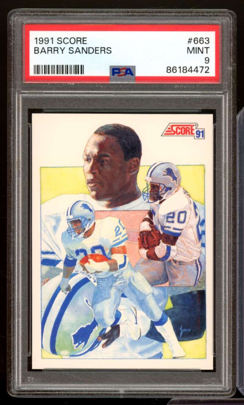 Barry Sanders Card 1991 Score #663 PSA 9 Image 1