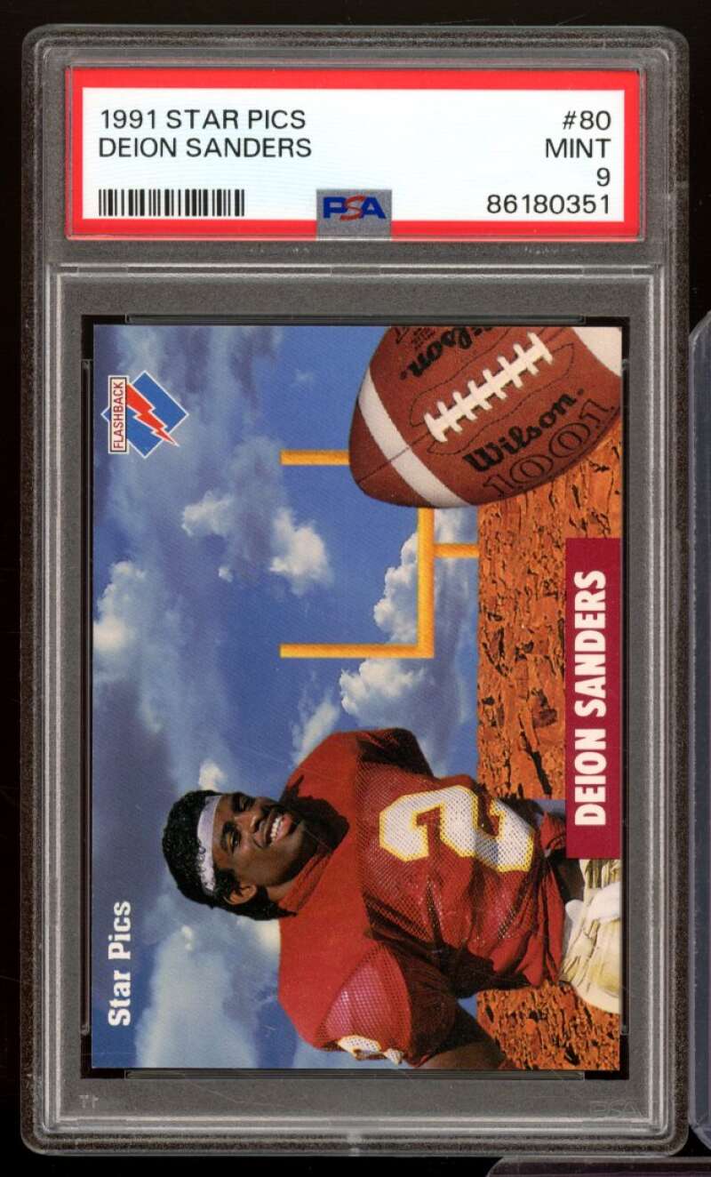 Deion Sanders Card 1991 Star Pics #80 PSA 9 Image 1