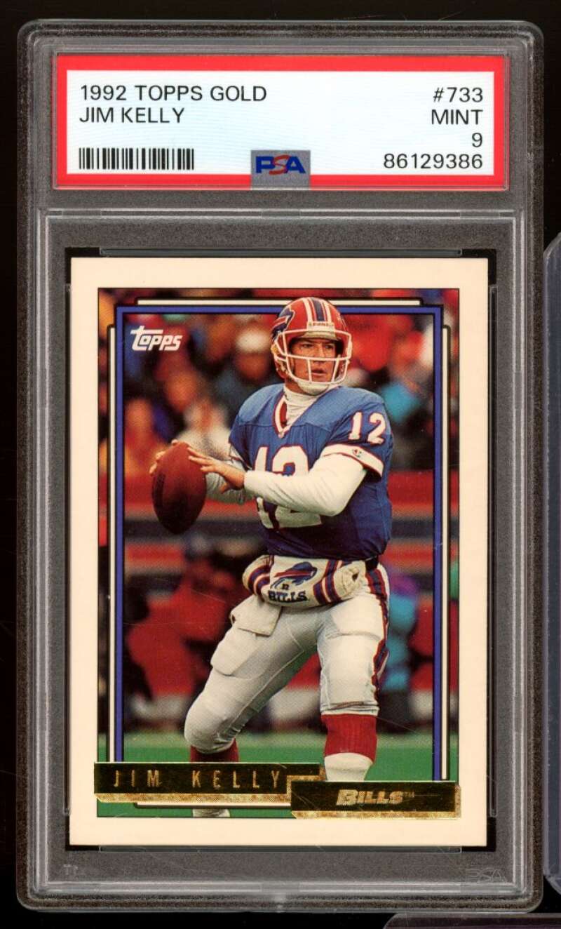 Jim Kelly Card 1992 Topps Gold #733 PSA 9 Image 1