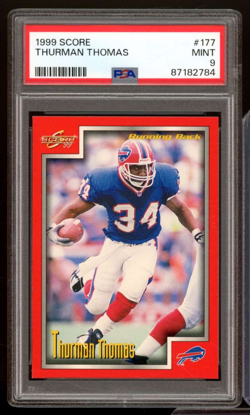 Thurman Thomas Card 1999 Score (pop 1) #177 PSA 9 Image 1