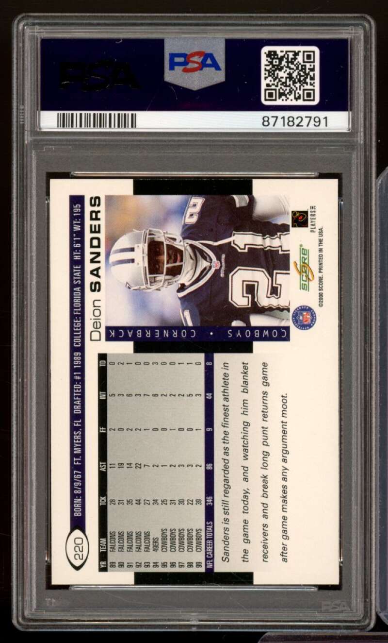 Deion Sanders Card 2000 Score (pop 1) #220 PSA 9 Image 2