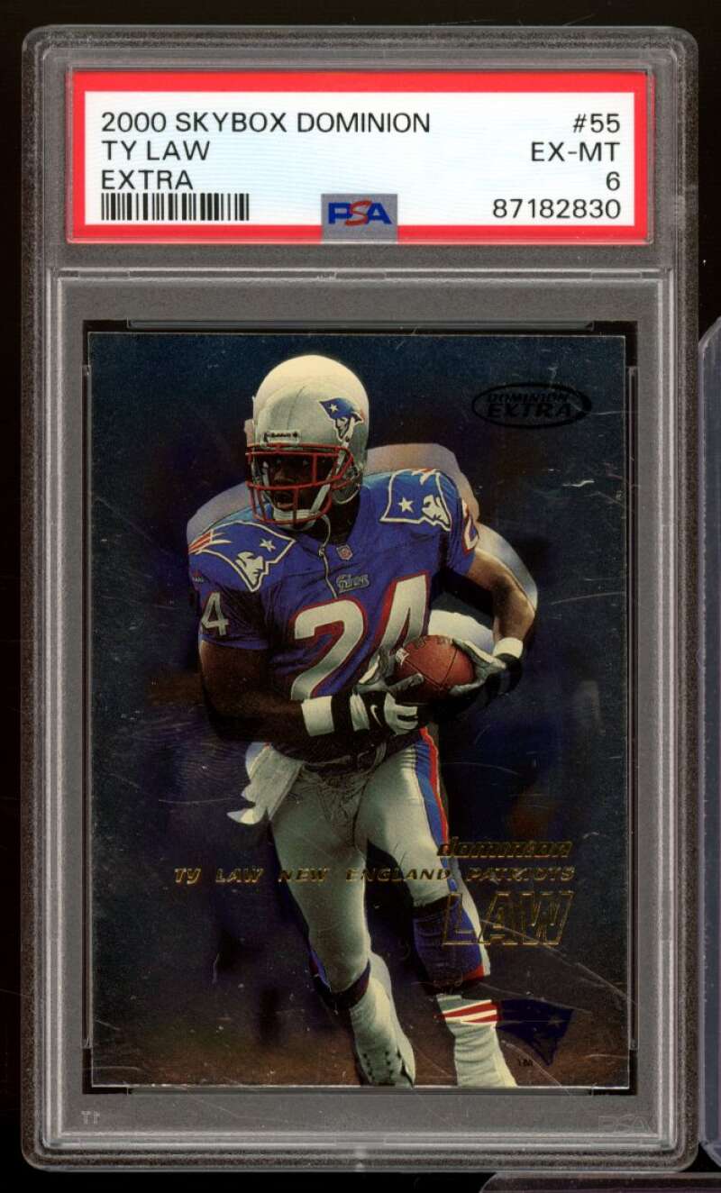 Ty Law Card 2000 Skybox Dominion Extra #55 PSA 6 Image 1