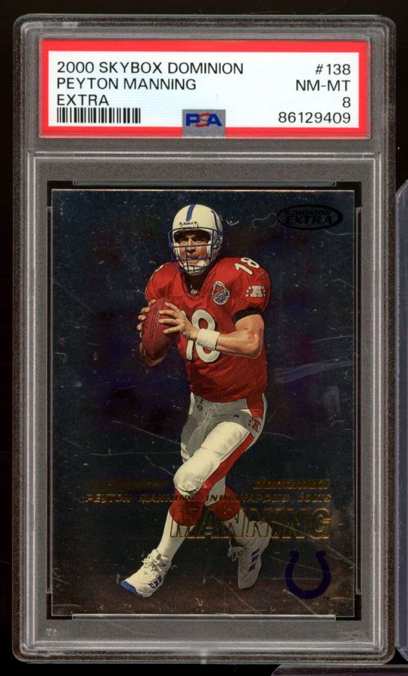 Peyton Manning Card 2000 Skybox Dominion Extra #138 PSA 8 Image 1