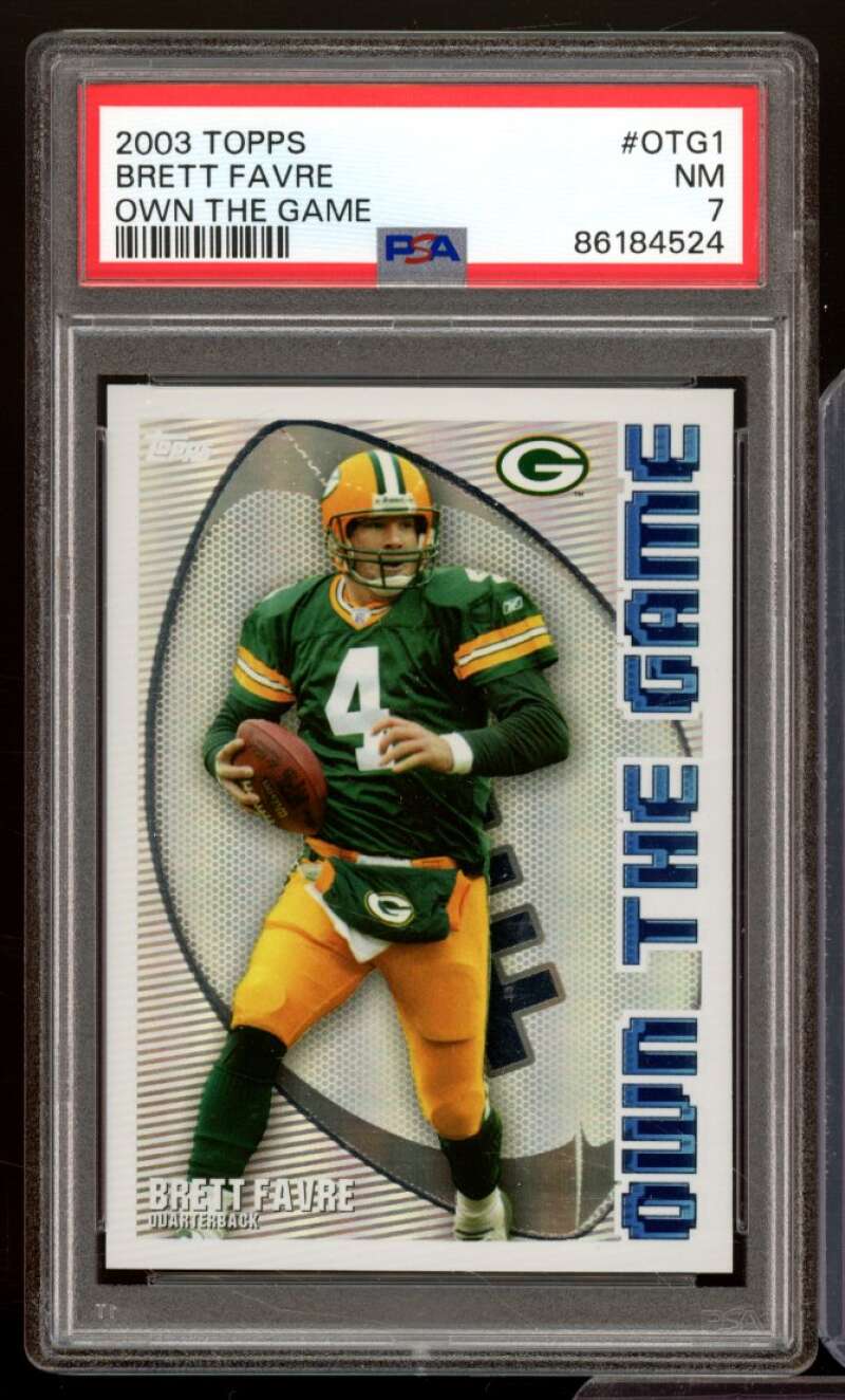 Brett Favre Card 2003 Topps Own the Game #Otg1 PSA 7 Image 1