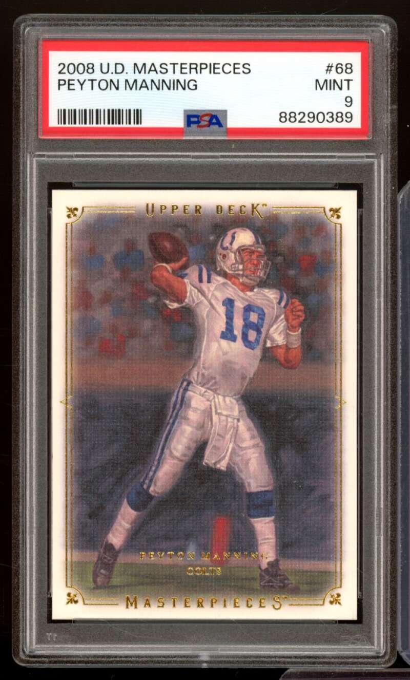 Peyton Manning Card 2008 U.D. Masterpieces #68 PSA 9 Image 1