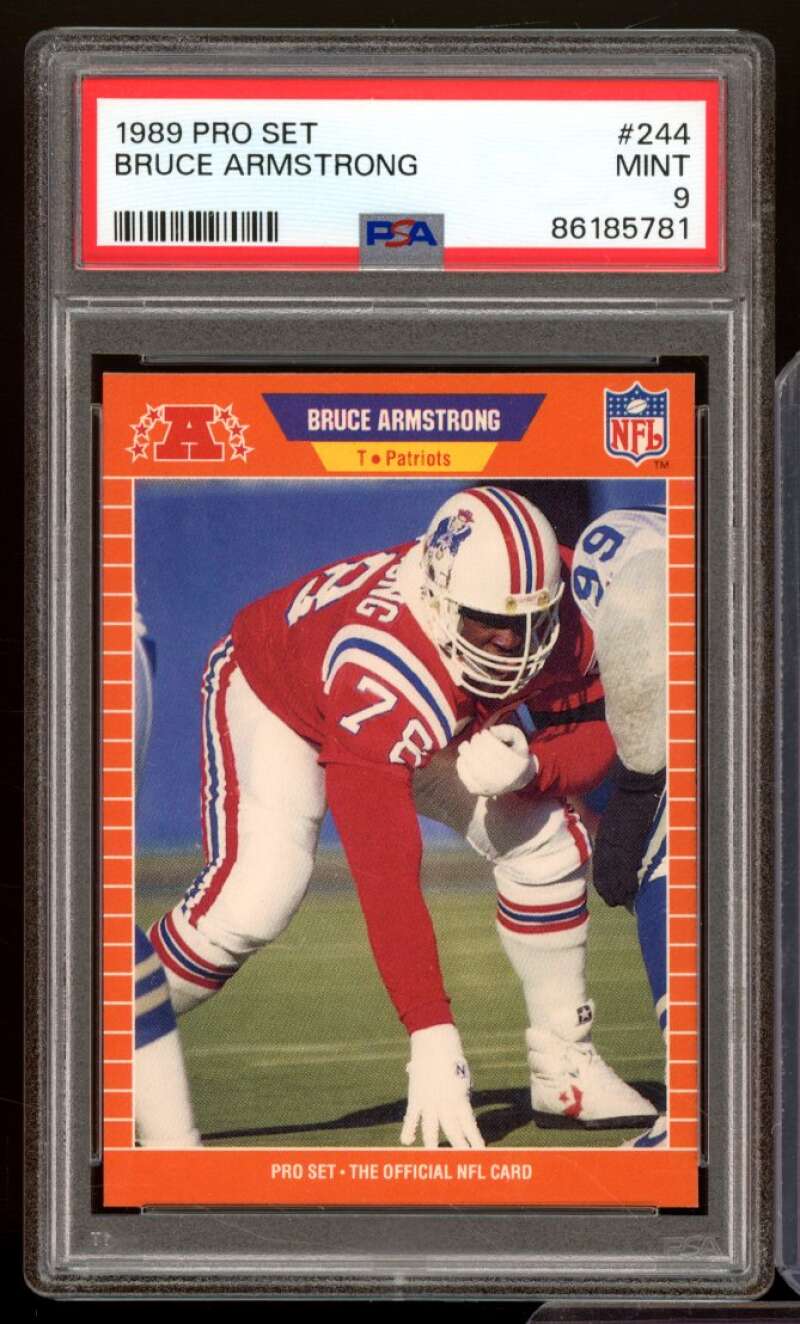 Bruce Armstrong Card 1989 Pro Set #244 PSA 9 Image 1