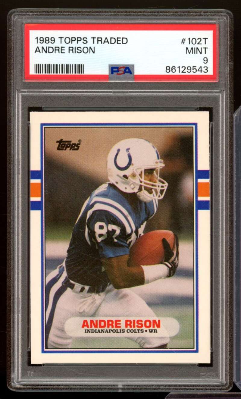 Andre Rison Rookie Card 1989 Topps Traded #102T PSA 9 Image 1