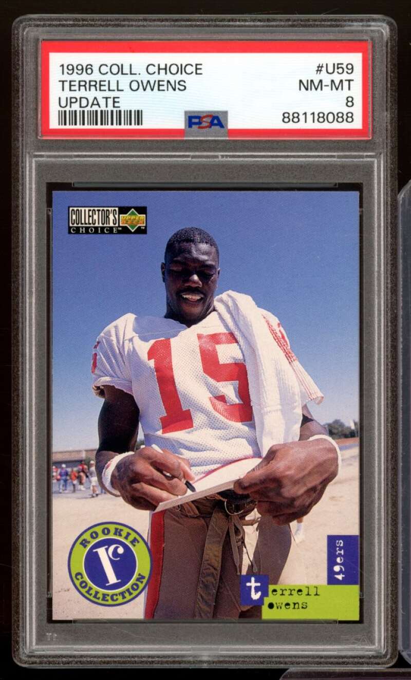 Terrell Owens Card 1996 Coll. Choice #U59 PSA 8 Image 1