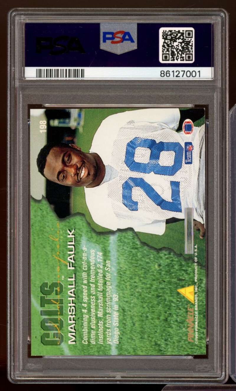 Marshall Faulk Rookie Card 1994 Pinnacle #198 PSA 6 Image 2