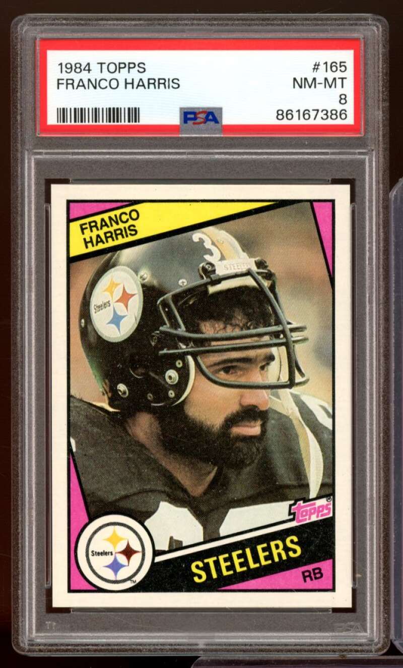 Franco Harris Card 1984 Topps #165 PSA 8 Image 1