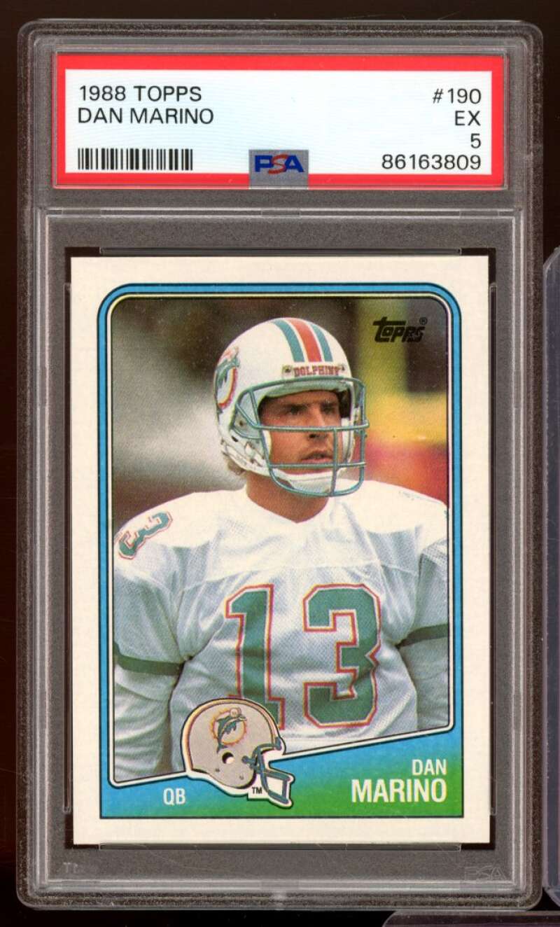 Dan Marino Card 1988 Topps #190 PSA 5 Image 1