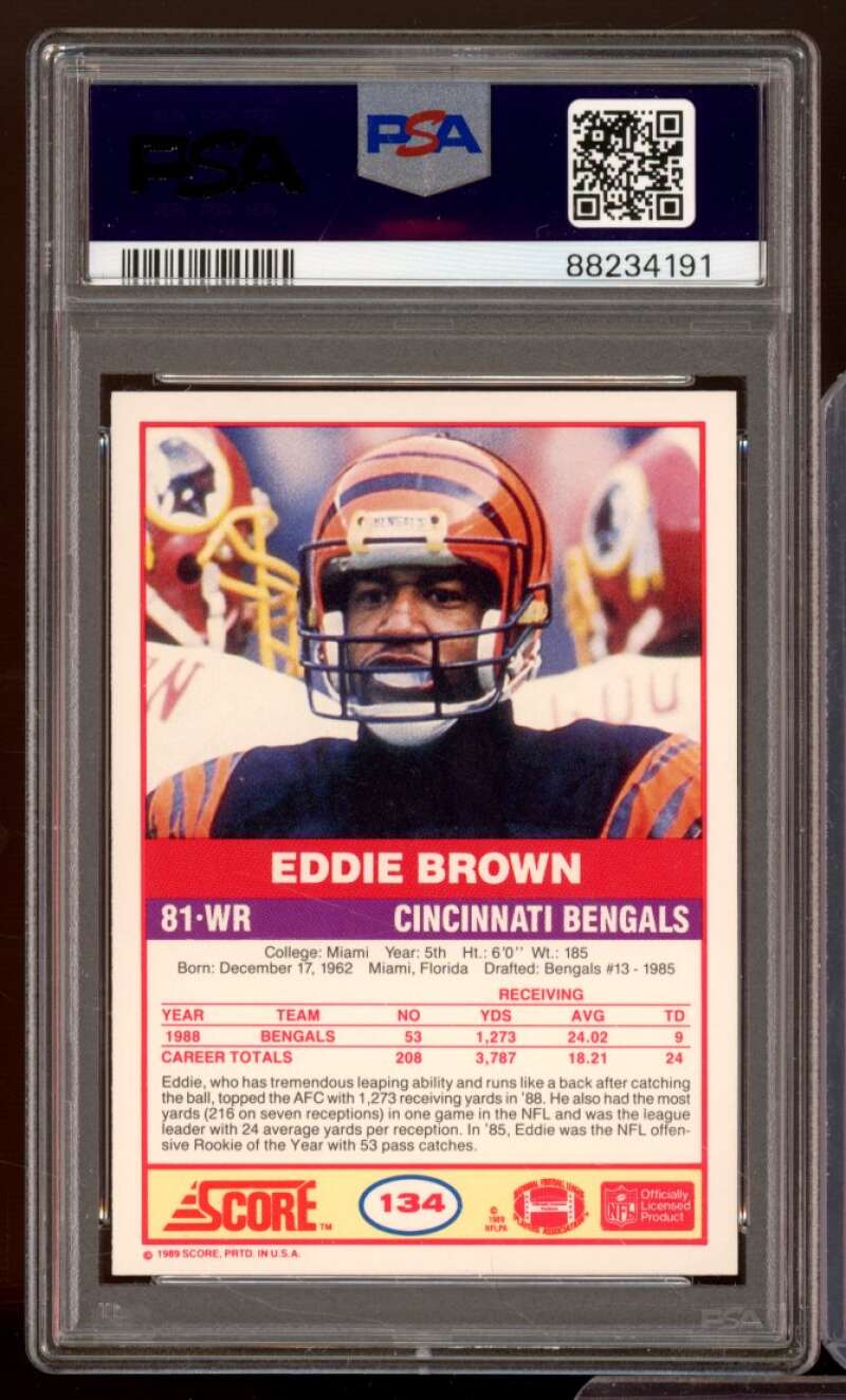 Eddie Brown Card 1989 Score #134 PSA 9 Image 2