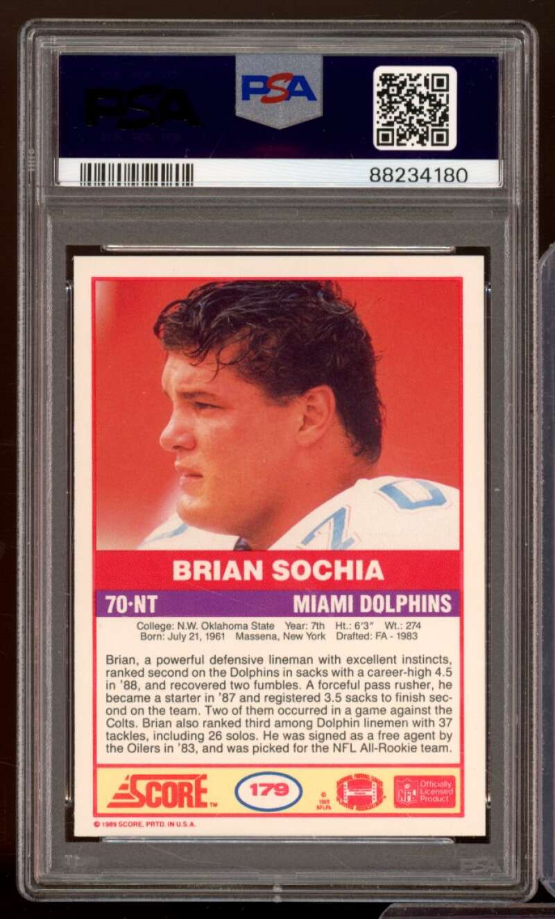 Brian Sochia Rookie Card 1989 Score #179 PSA 9 Image 2