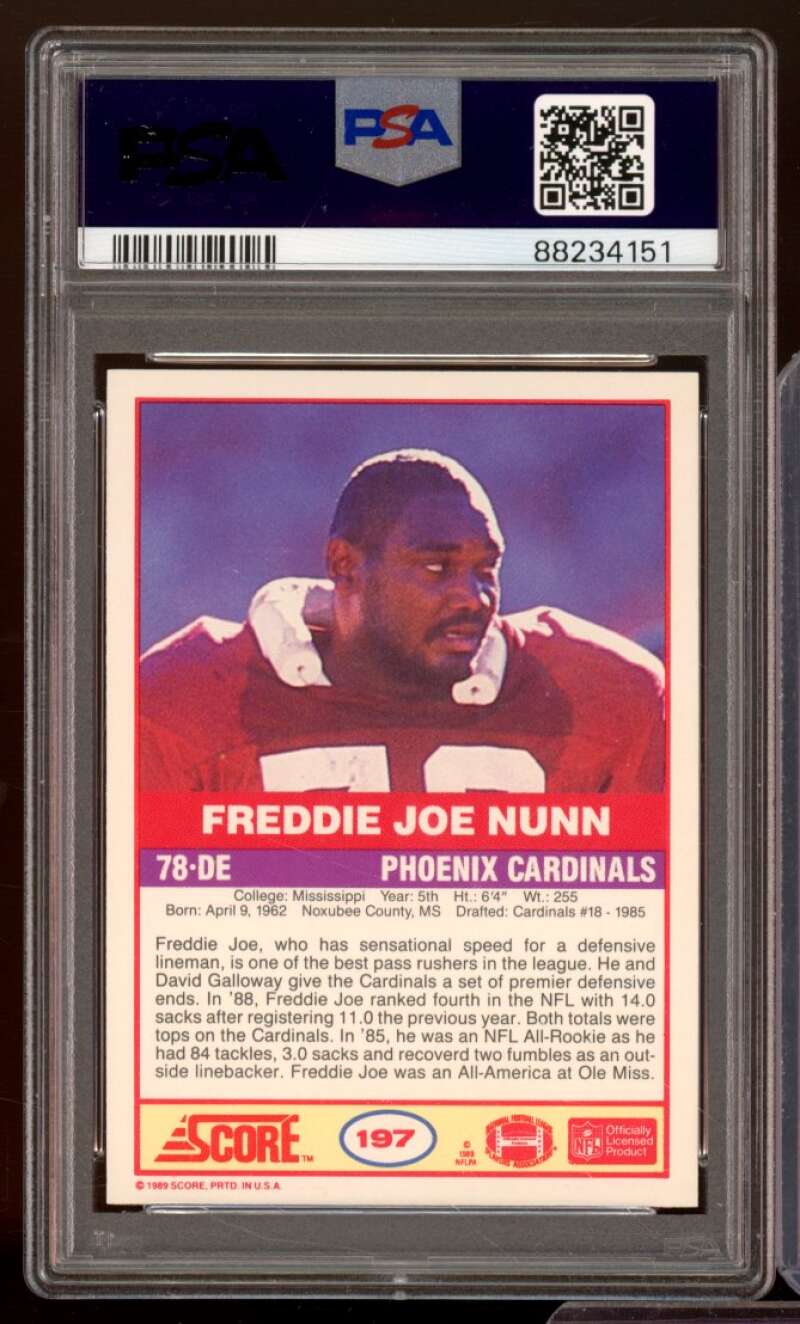 Freddie Joe Nunn Card 1989 Score #197 PSA 9 Image 2