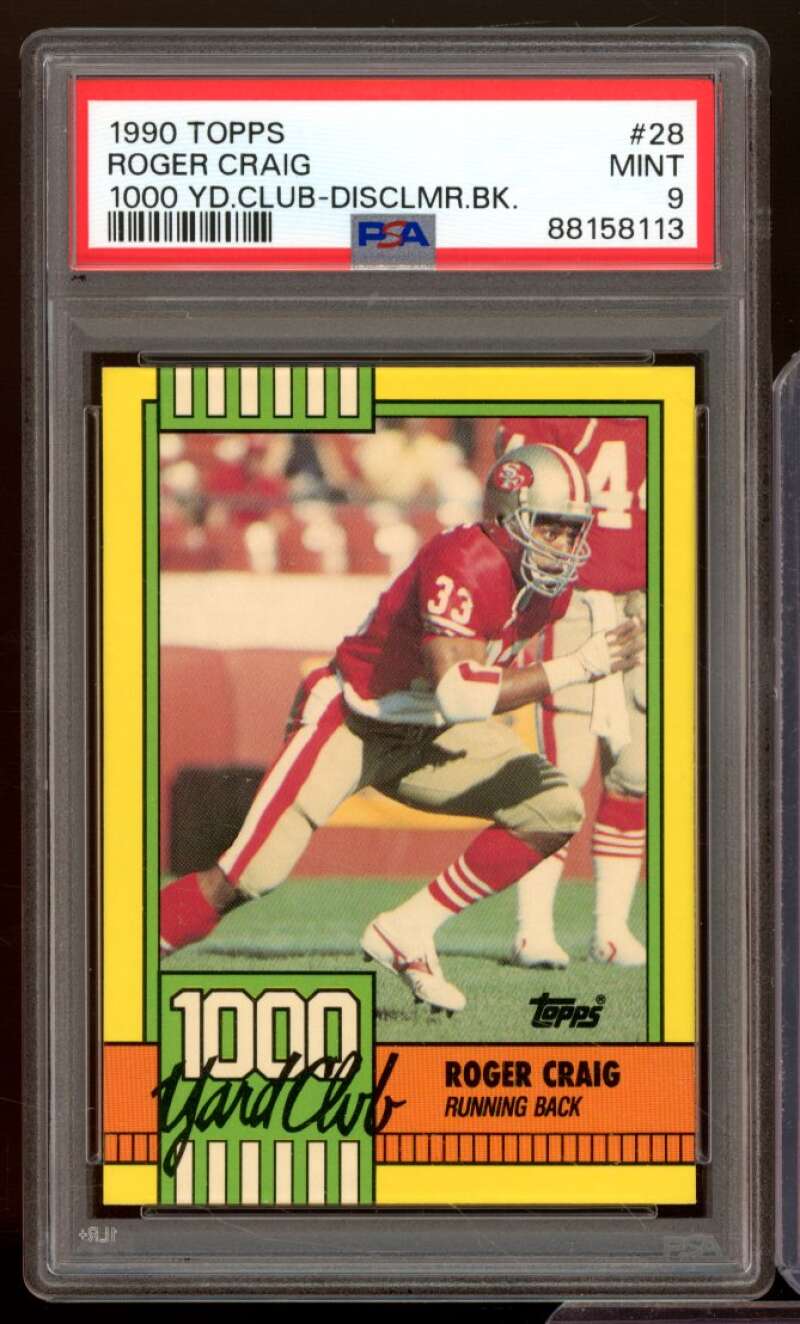 Roger Craig Card 1990 Topps #28 PSA 9 Image 1