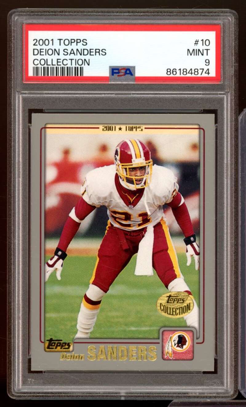 Deion Sanders Card 2001 Topps Colletion (pop 4) #10 PSA 9 Image 1