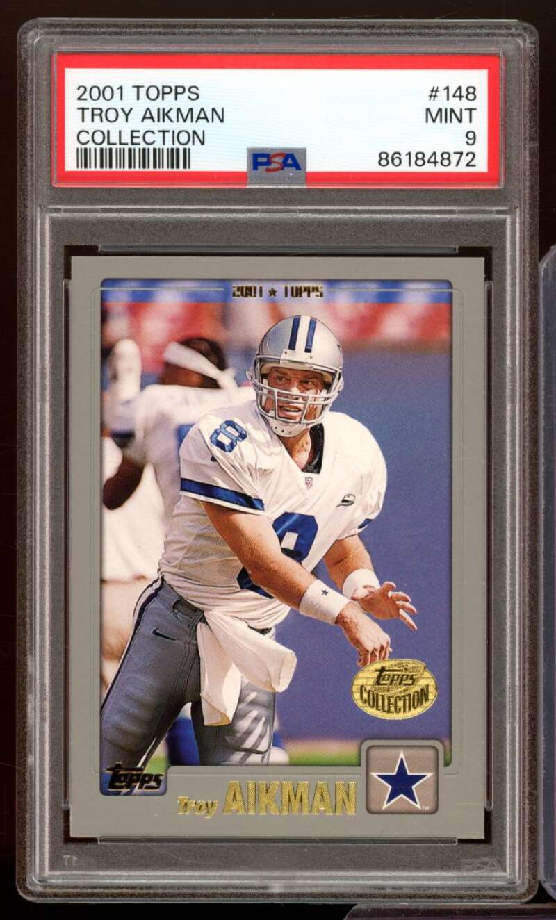 Troy Aikman Card 2001 Topps (pop 4) #148 PSA 9 Image 1