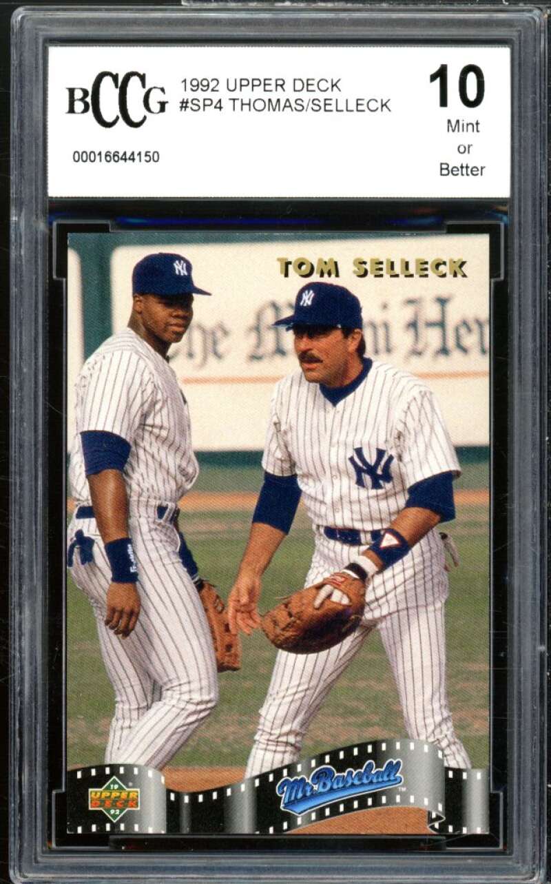 1992 Upper Deck #sp4 Frank Thomas / Tom Selleck BGS BCCG 10 Mint+ Image 1