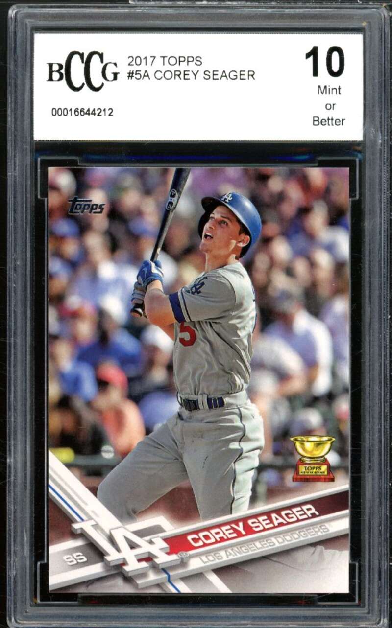 2017 Topps #5a Corey Seager Card BGS BCCG 10 Mint+ Image 1