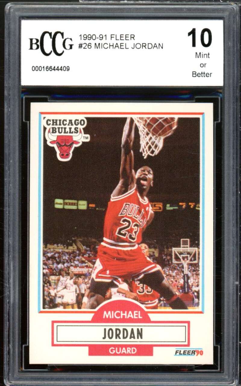 1990-91 Fleer #26 Michael Jordan Card BGS BCCG 10 Mint+ Image 1