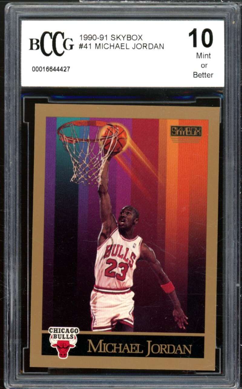 1990-91 SkyBox #41 Michael Jordan Card BGS BCCG 10 Mint+ Image 1