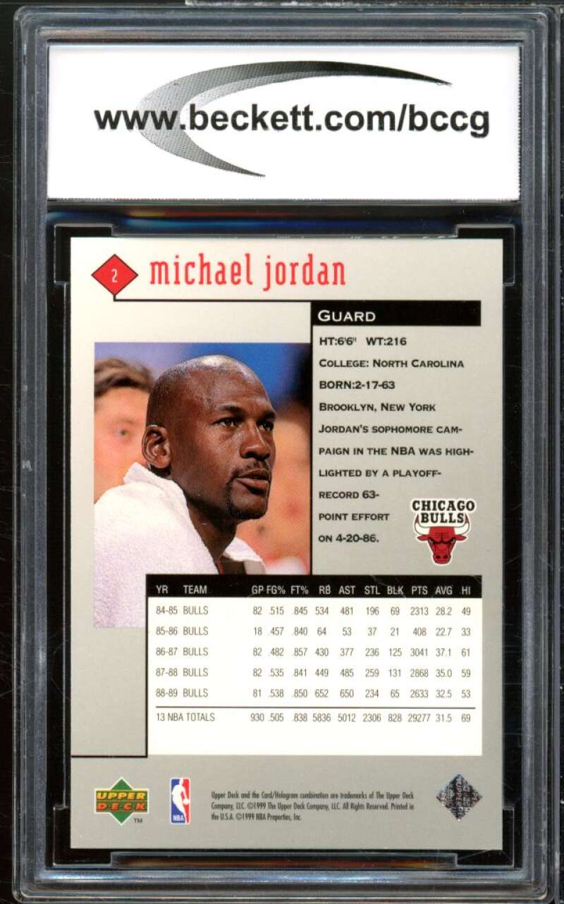 1998-99 Black Diamond #2 Michael Jordan Card BGS BCCG 10 Mint+ Image 2