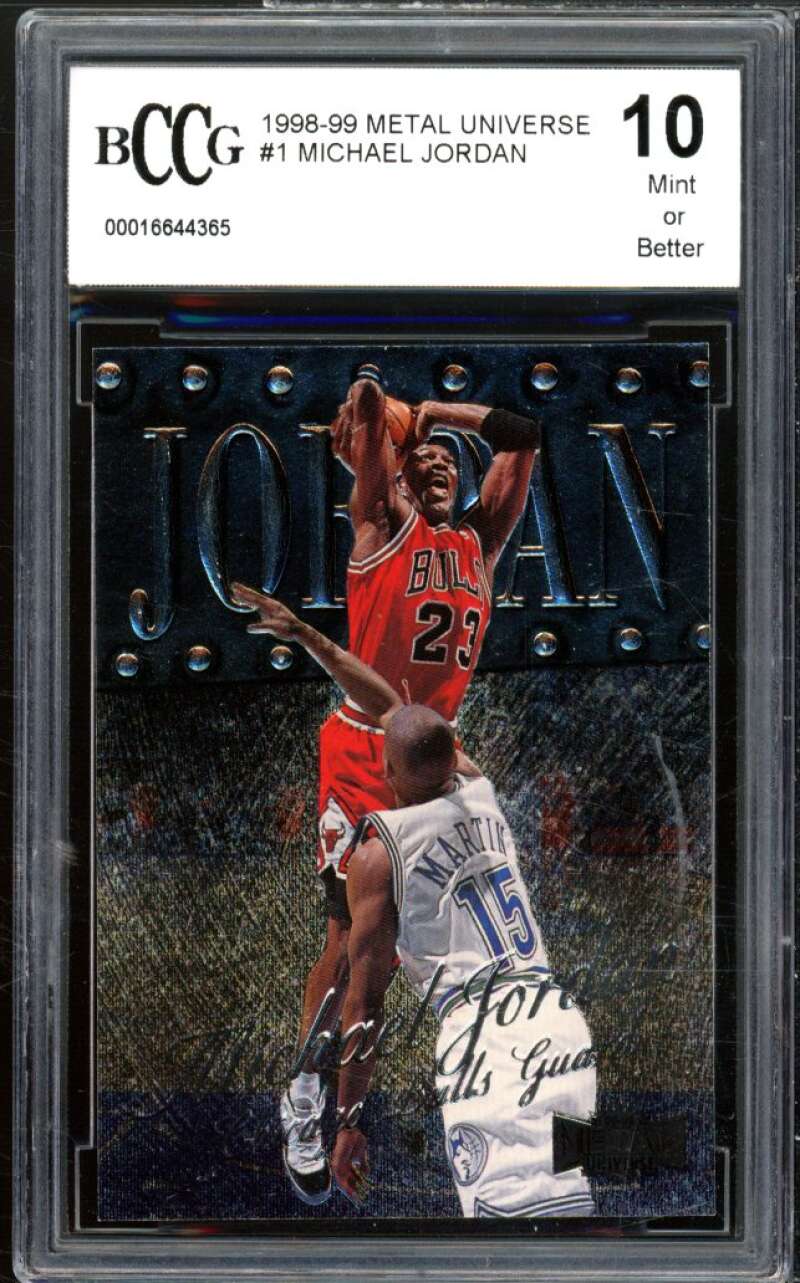 1998-99 Metal Universe #1 Michael Jordan Card BGS BCCG 10 Mint+ Image 1