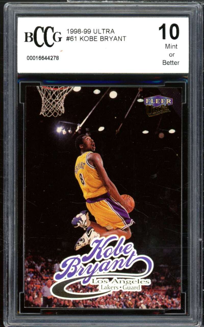 1998-99 Ultra #61 Kobe Bryant Card BGS BCCG 10 Mint+ Image 1