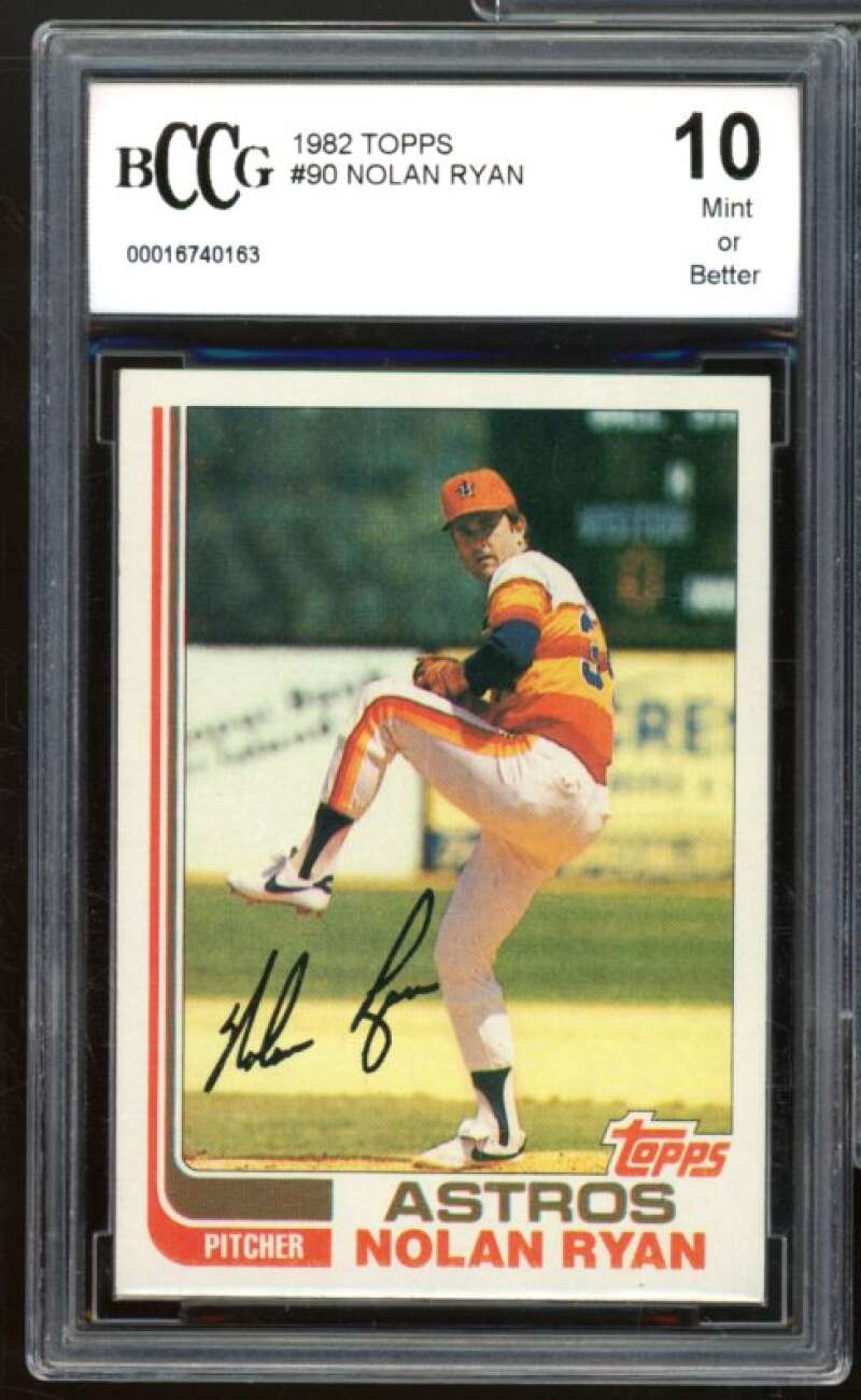 1982 Topps #90 Nolan Ryan Card BGS BCCG 10 Mint+ Image 1