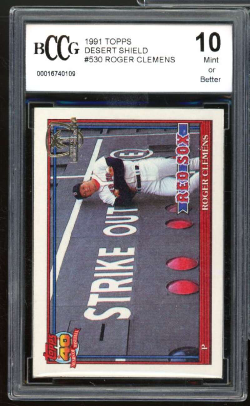 1991 Topps Desert Shield #530 Roger Clemens Card BGS BCCG 10 Mint+ Image 1