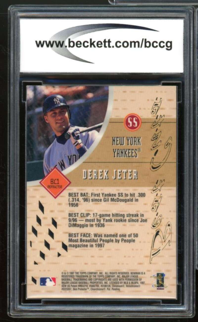 1997 Bowman's Best Best Cuts Refractor #BC1 Derek Jeter BGS BCCG 8 Excellent+ Image 2