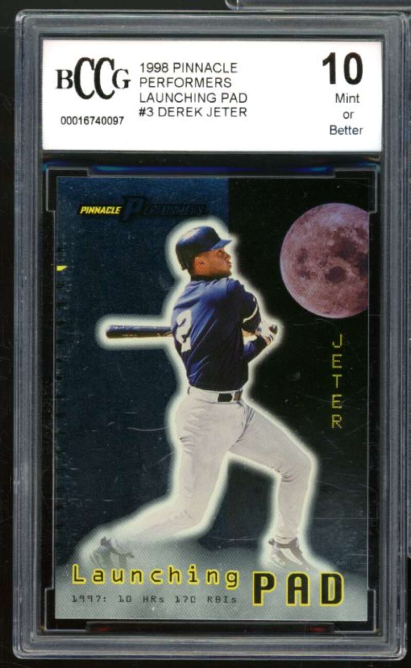 1998 Pinnacle Performers Launching Pad #3 Derek Jeter Card BGS BCCG 10 Mint+ Image 1