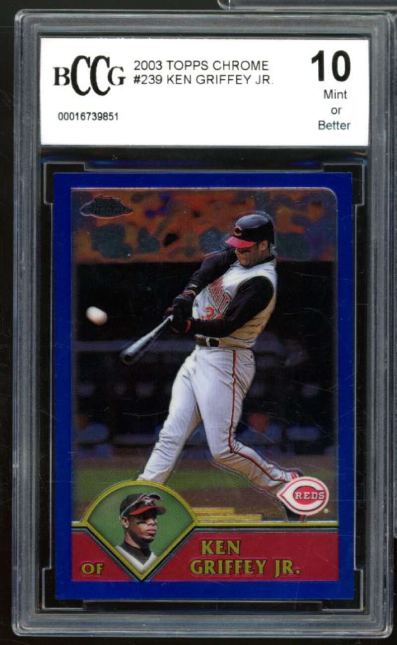 2003 Topps Chrome #239 Ken Griffey Jr. Card BGS BCCG 10 Mint+ Image 1