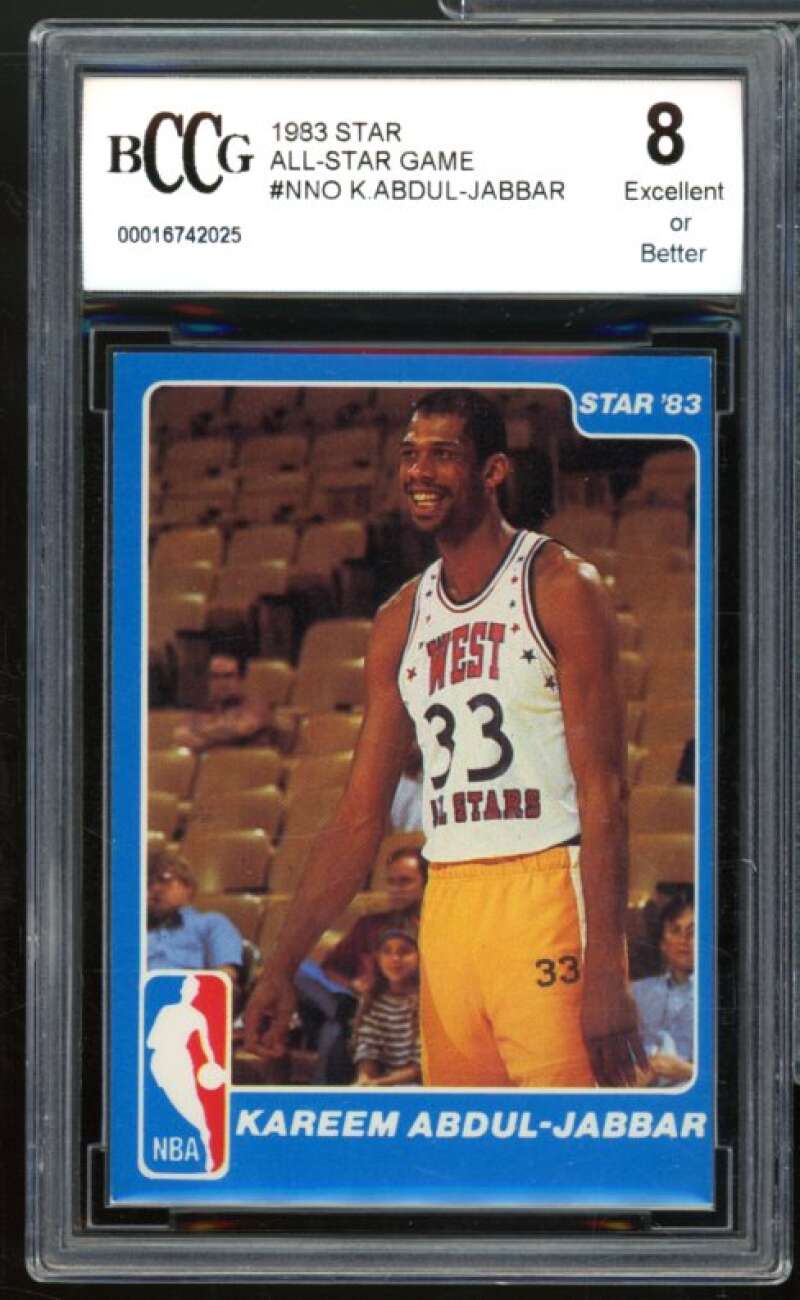 1983 Star All-Star Game #nno Kareem Abdul-Jabbar Card BGS BCCG 8 Excellent+ Image 1