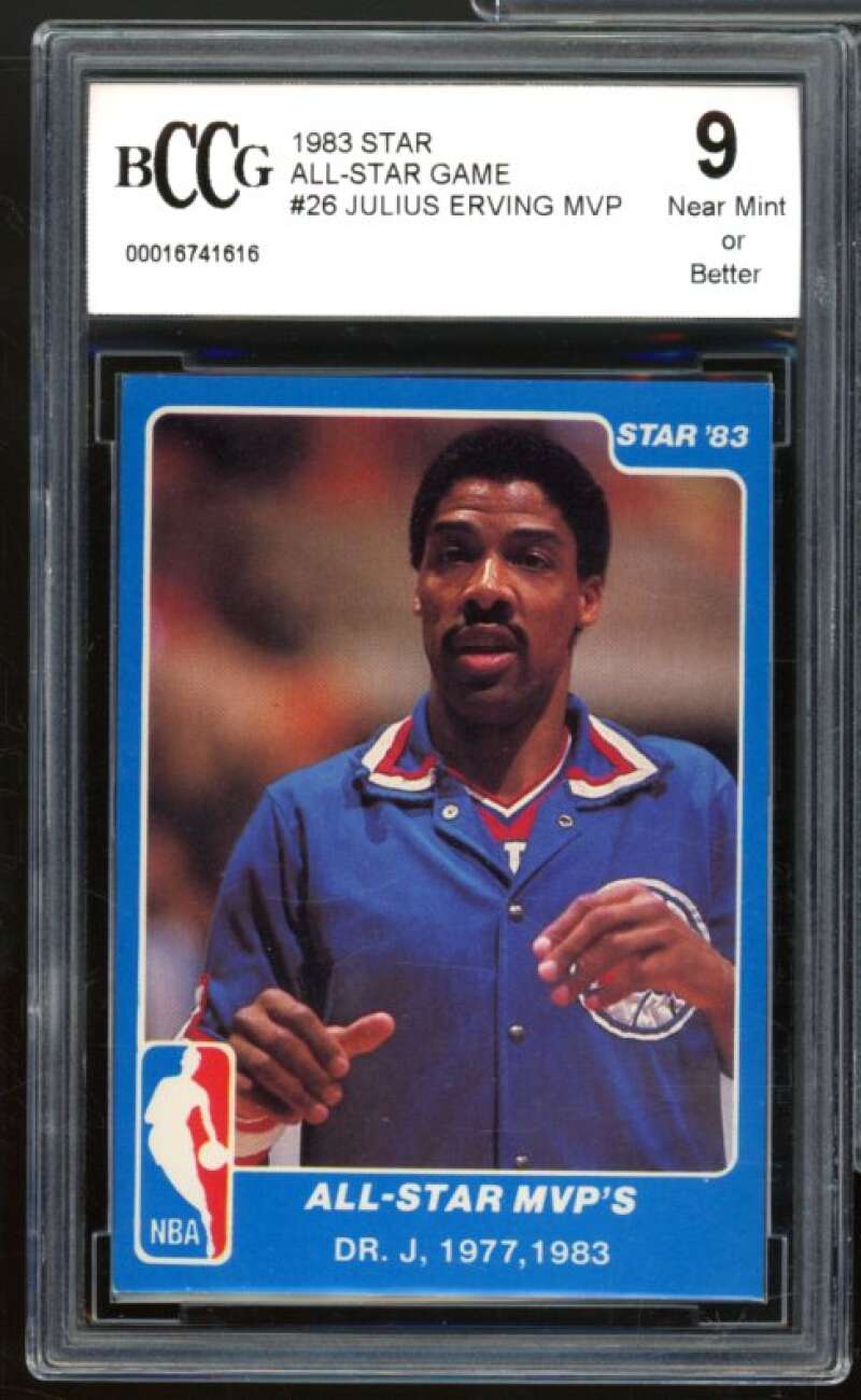 1983 Star All-Star Game #26 Julius Erving Card BGS BCCG 9 Near Mint+ Image 1