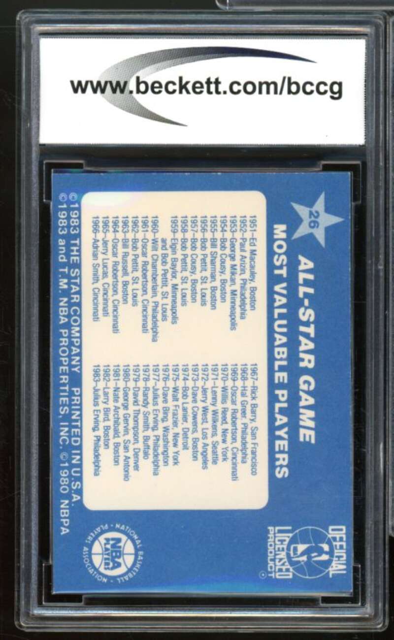 1983 Star All-Star Game #26 Julius Erving Card BGS BCCG 9 Near Mint+ Image 2