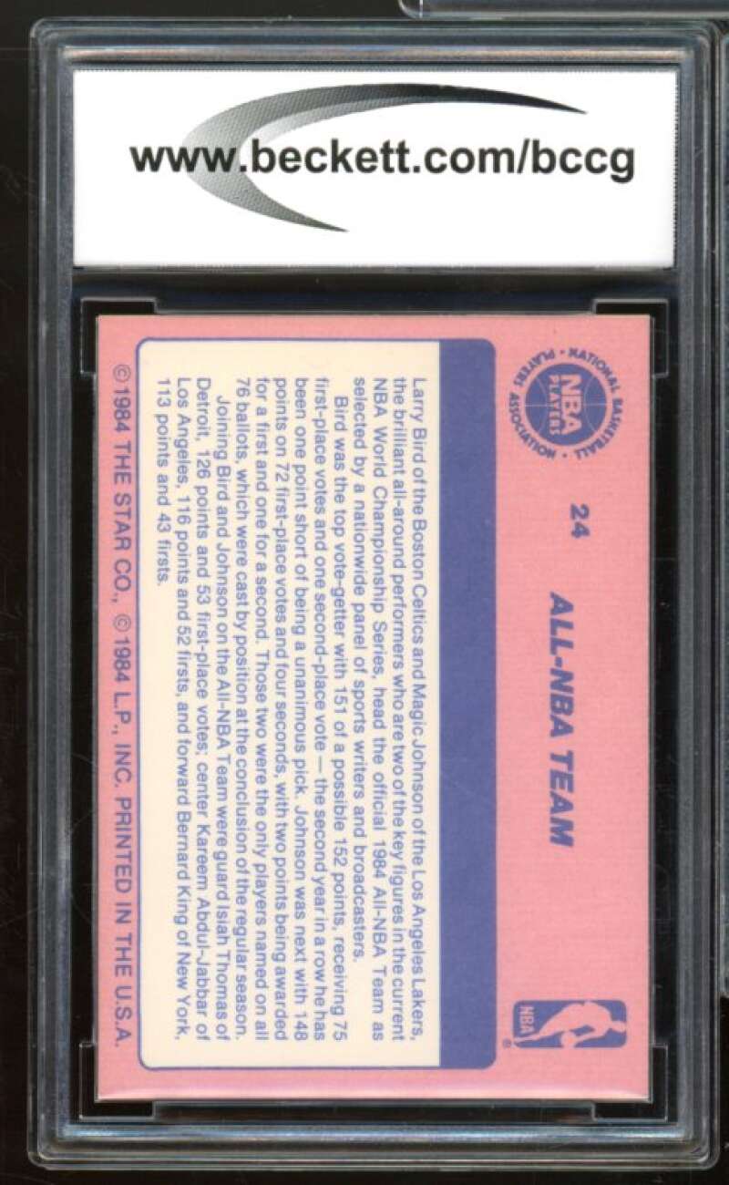 1984 Star Awards Banquet #24 Bird/Magic/Thomas/Kareem Card BGS BCCG 7 Very Good+ Image 2