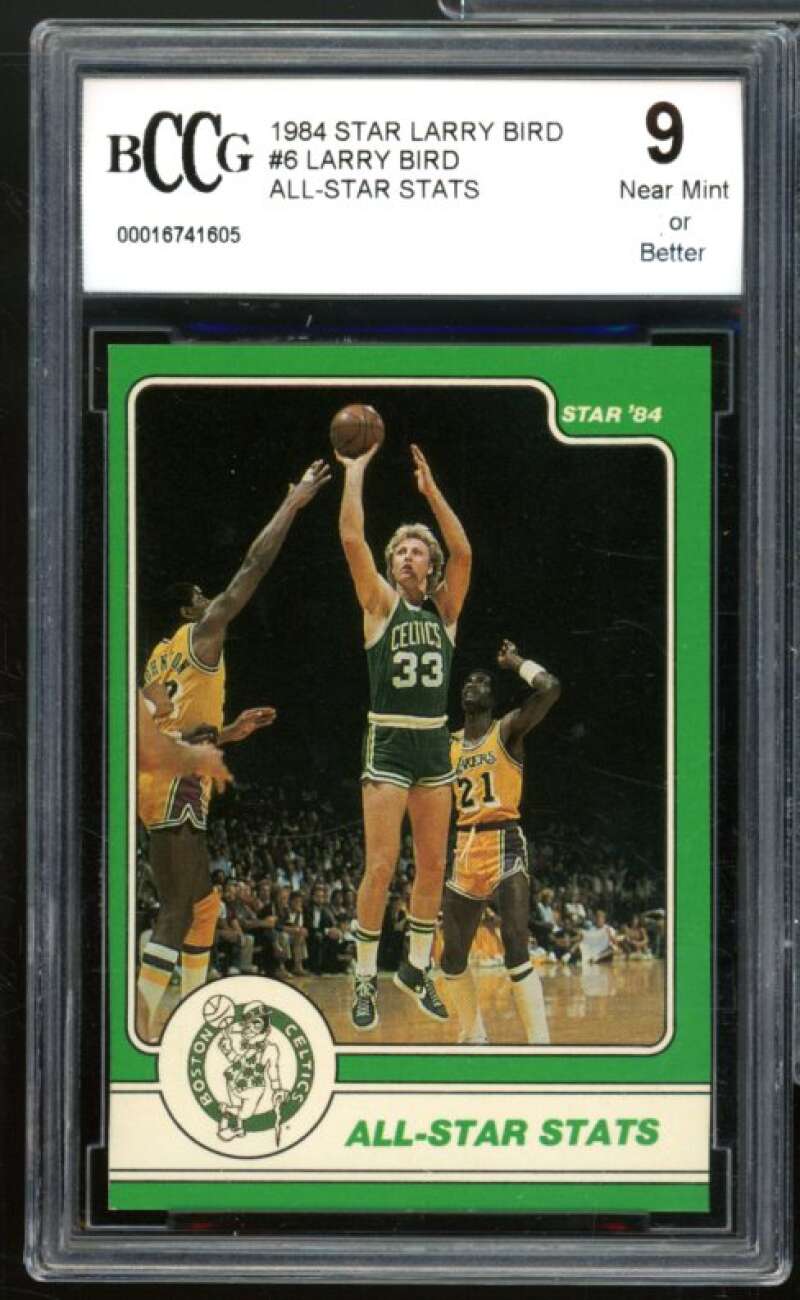 1984 Star Larry Bird #6 Larry Bird All-Star Stats Card BGS BCCG 9 Near Mint+ Image 1