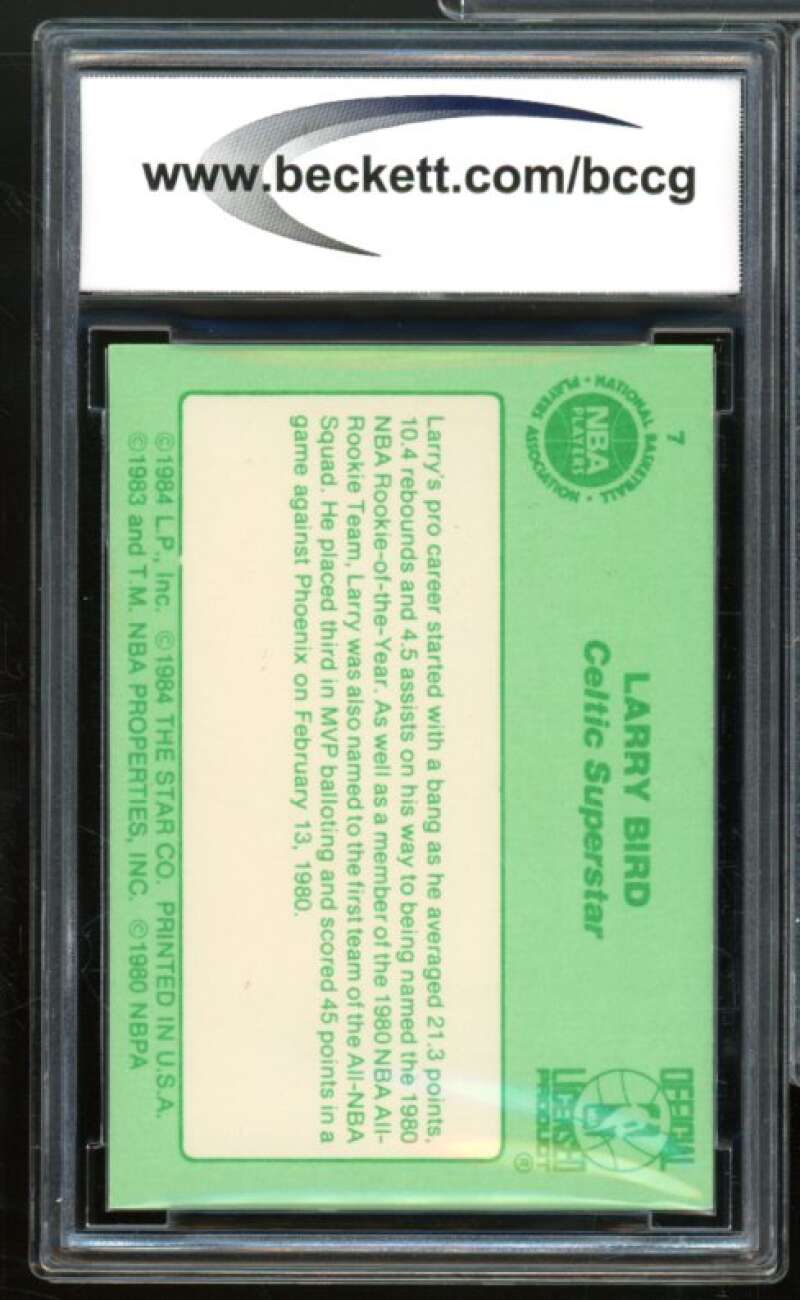 1984 Star Larry Bird #7 Larry Bird 1979-80 Season Card BGS BCCG 9 Near Mint+ Image 2