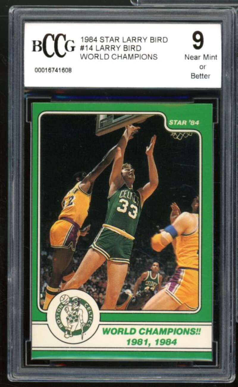 1984 Star Larry Bird #14 Larry Bird World Champions Card BGS BCCG 9 Near Mint+ Image 1