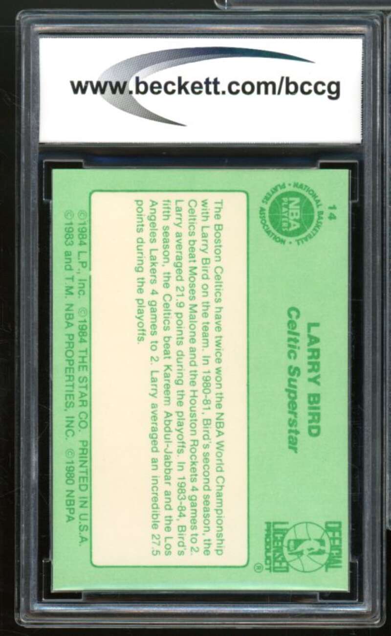 1984 Star Larry Bird #14 Larry Bird World Champions Card BGS BCCG 9 Near Mint+ Image 2