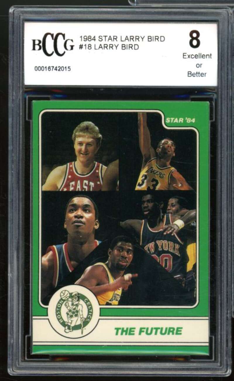 1984 Star Larry Bird #18 Larry Bird The Future Card BGS BCCG 8 Excellent+ Image 1