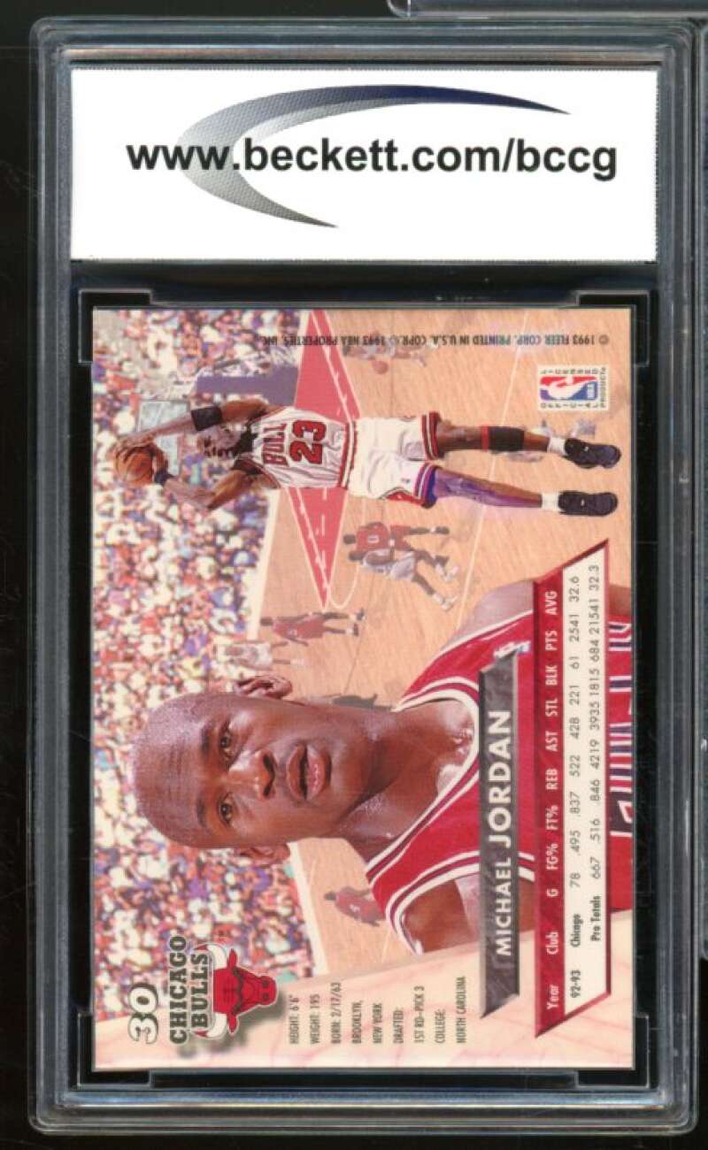 1993-94 Ultra #30 Michael Jordan Card BGS BCCG 10 Mint+ Image 2