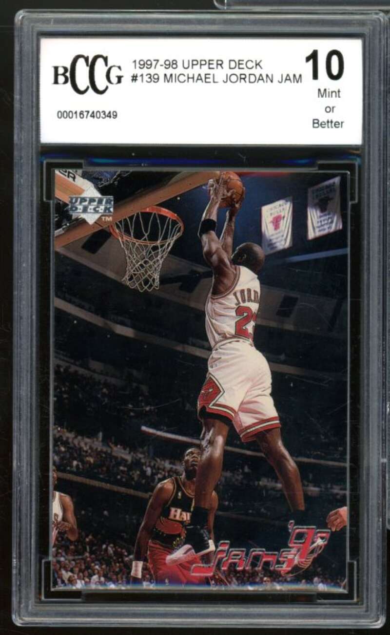 1997-98 Upper Deck #139 Michael Jordan Card BGS BCCG 10 Mint+ Image 1