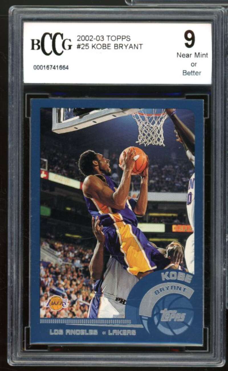 2002-03 Topps #25 Kobe Bryant Card BGS BCCG 9 Near Mint+ Image 1