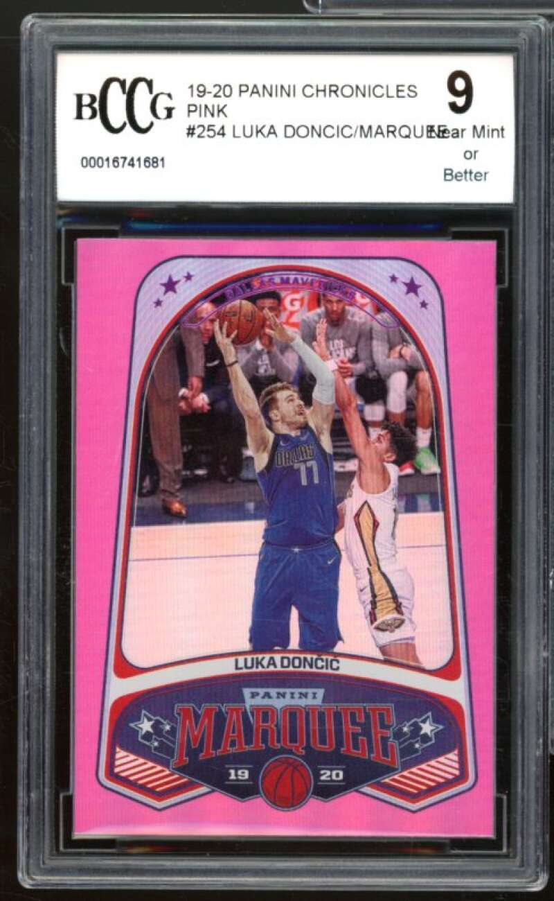 2019-20 Panini Chronicles Pink #254 Luka Doncic Card BGS BCCG 9 Near Mint+ Image 1