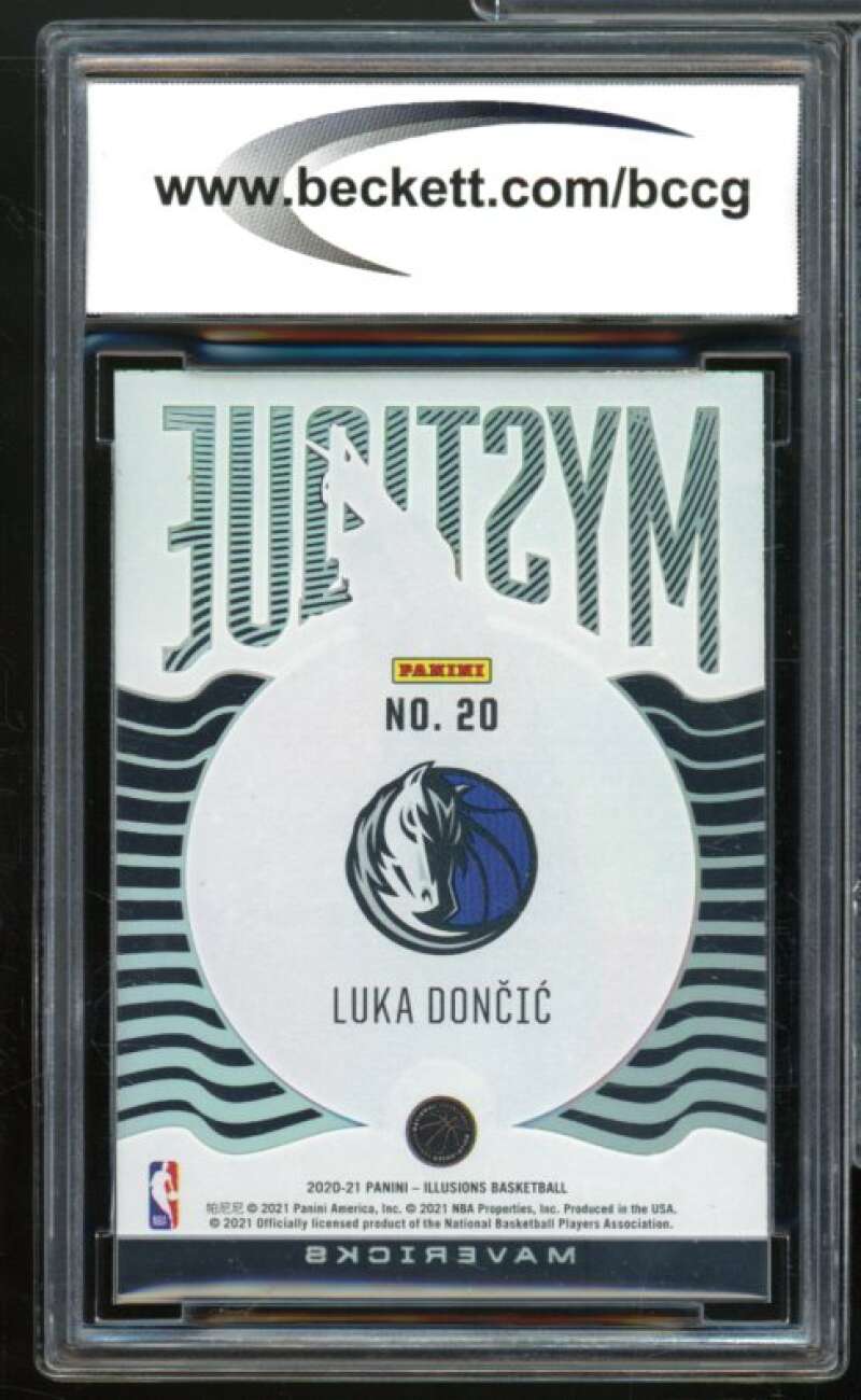 2020-21 Panini Illusions Mystique Emerald #20 Luka Doncic Card BGS BCCG 10 Mint+ Image 2
