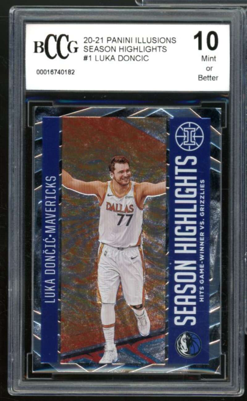 2020-21 Panini Illusions Season Highlights #1 Luka Doncic Card BGS BCCG 10 Mint+ Image 1